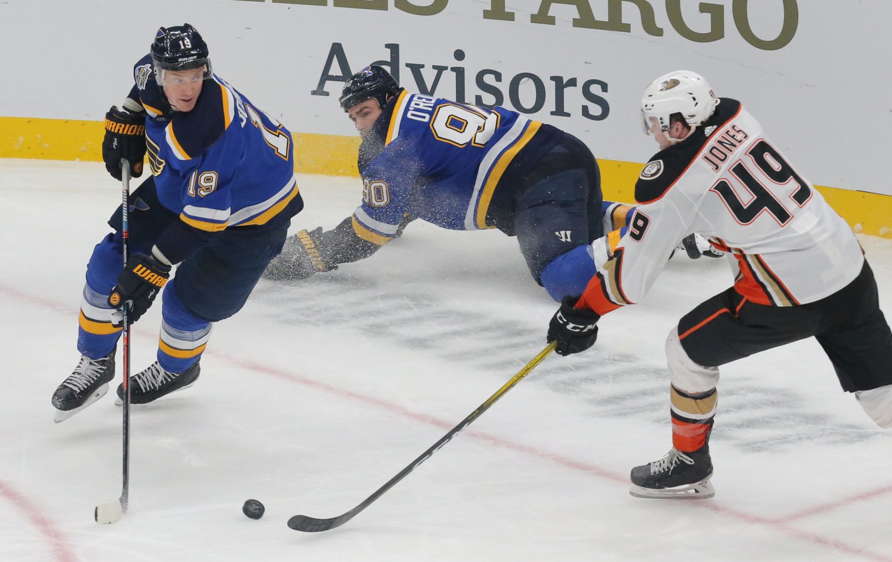 The Blues take on the Ducks at the Enterprise Center